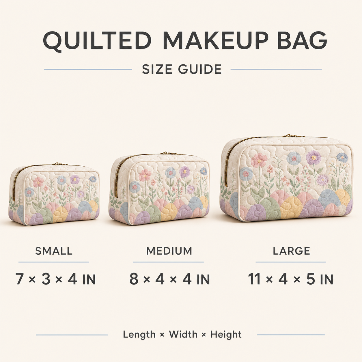 Boho Mushroom Quilted Makeup Bag VVCLD10