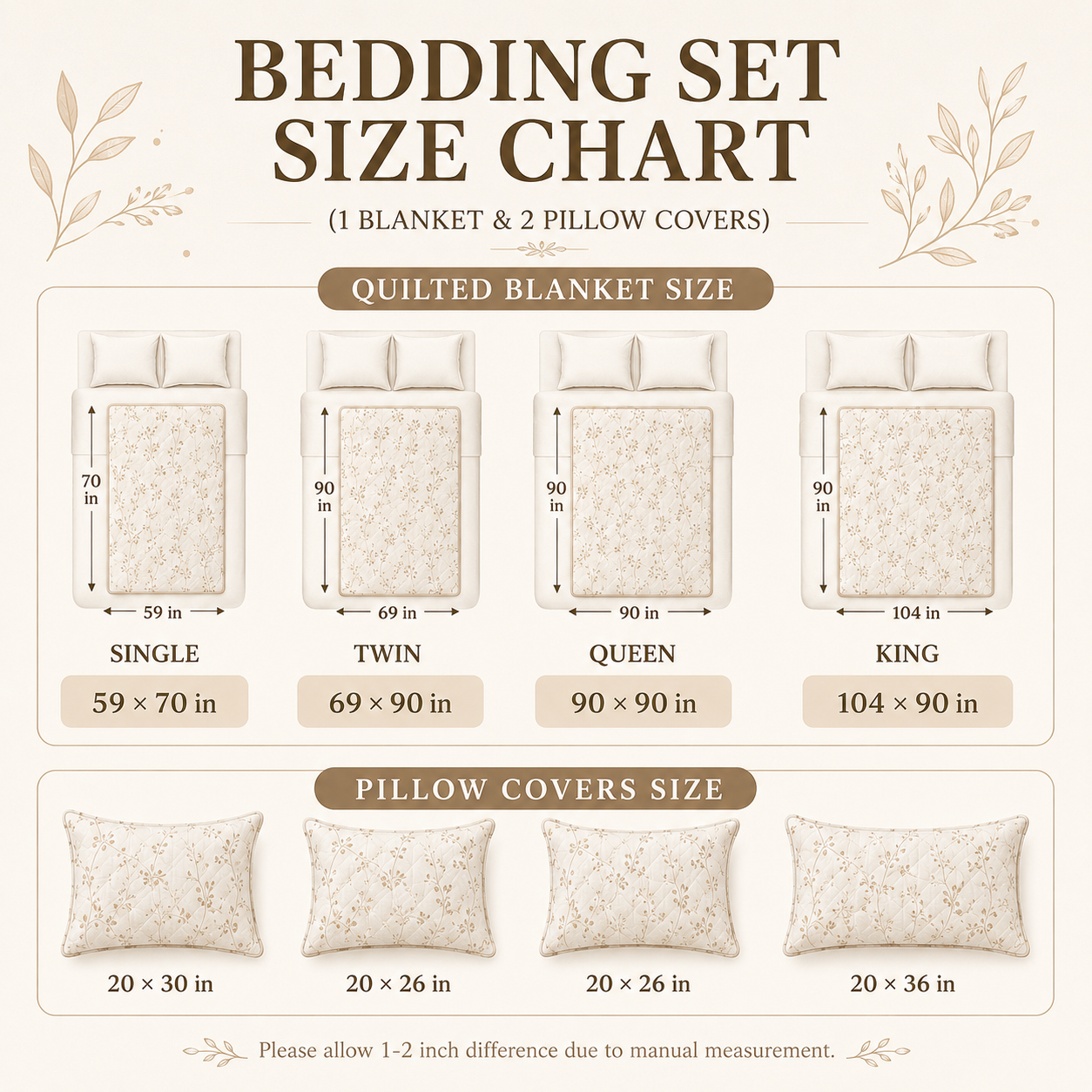 Blue Hydrangea Floral Quilted Bedding Set VVCLD10