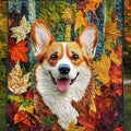 Corgi Autumn Leaves Quilted Blanket VVCLD01