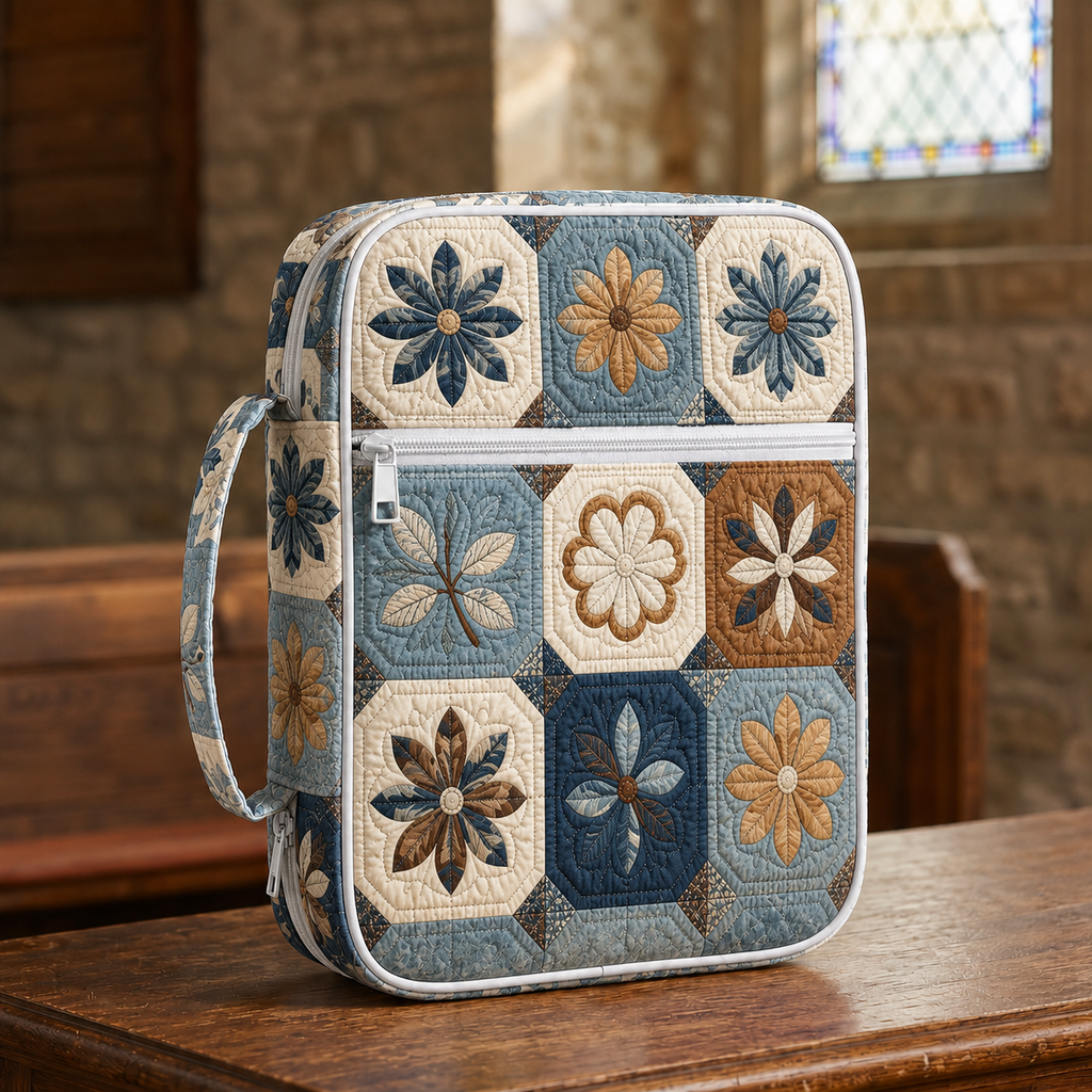 Vintage Floral Quilted Bible Cover VVCLD01
