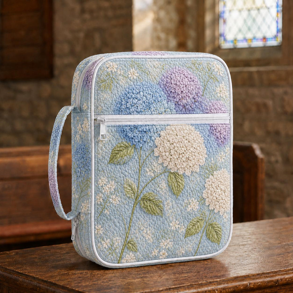 Hydrangea Pattern Quilted Bible Cover VVCLD03