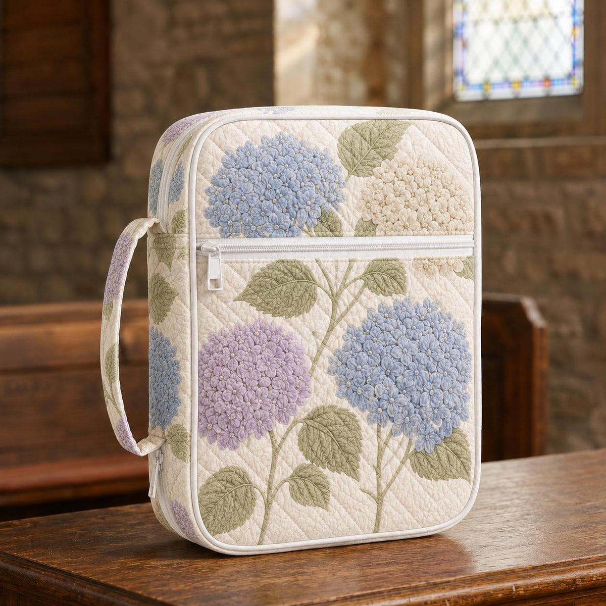 Floral Hydrangea Quilted Bible Cover VVCLD05