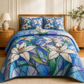 Stained Glass Botanical Quilted Bedding Set VVCLD05
