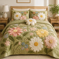 Daisy Floral Quilted Bedding Set VVCLD07