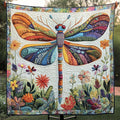 Colorful Dragonfly Quilted Blanket VVCLD02