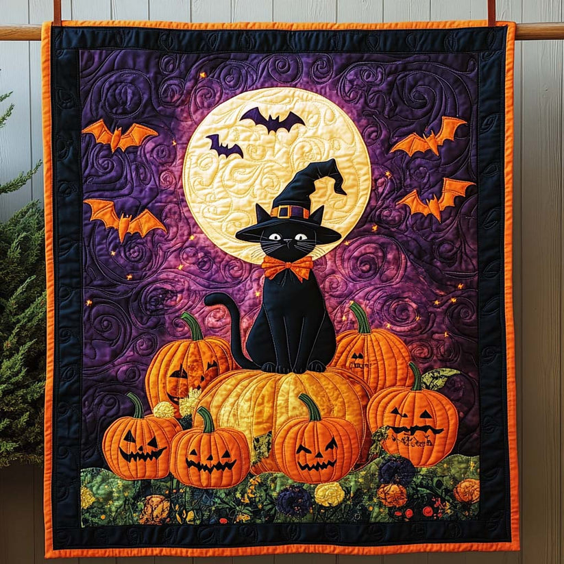 Black Cat & Pumpkin Quilted Blanket VVCLD04
