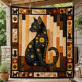 Black Cat Starry Night Quilted Blanket VVCLD06