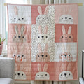 Cute Bunny Patchwork Quilted Blanket VVCLD08