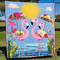 Tropical Pink Flamingo Quilted Blanket VVCLD09