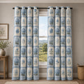 Blue Hydrangea Patchwork Quilted Curtains VVCLD04