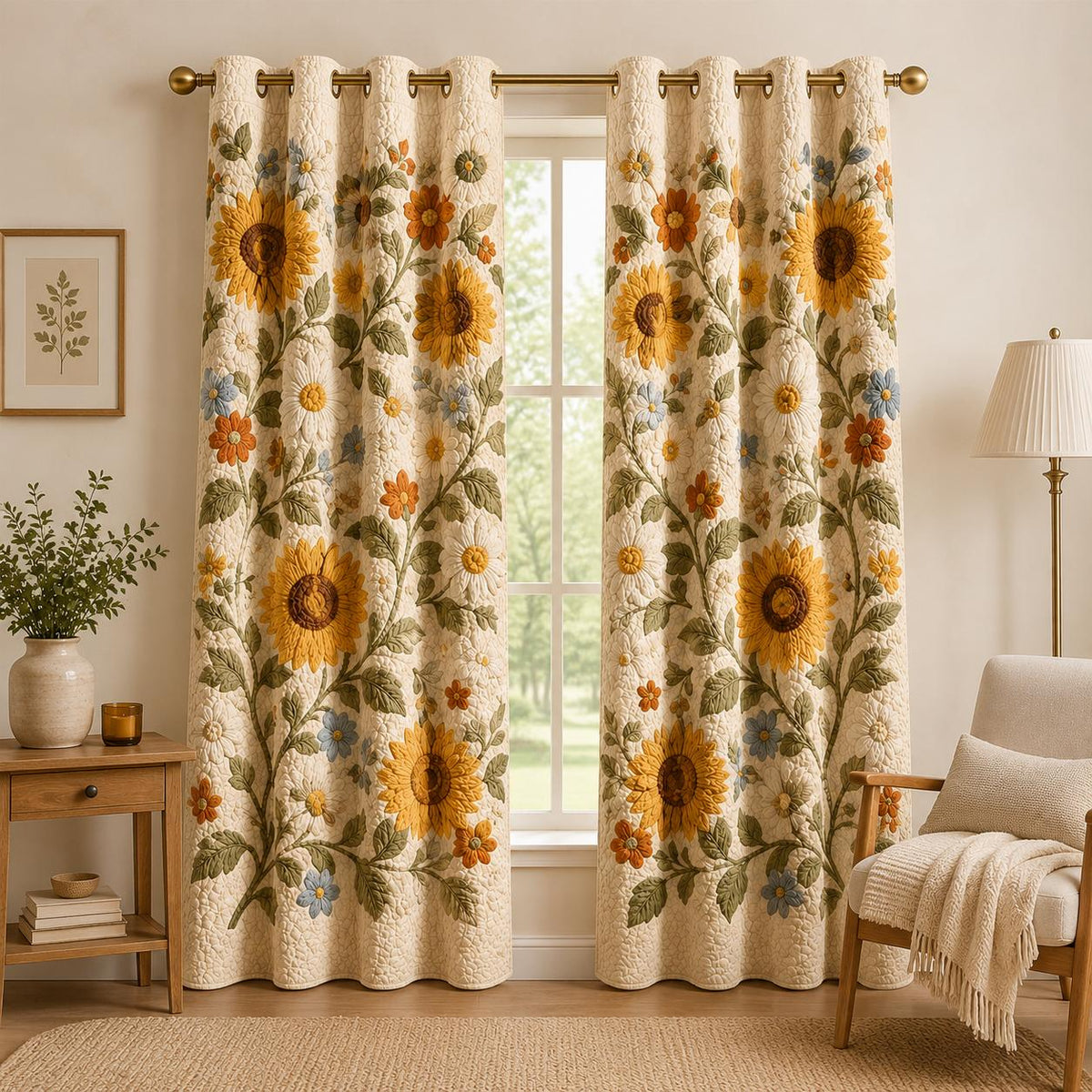 Countryside Vintage Quilted Curtains VVCLD05