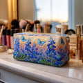 Blue Butterfly & Floral Quilted Makeup Bag VVCLD06