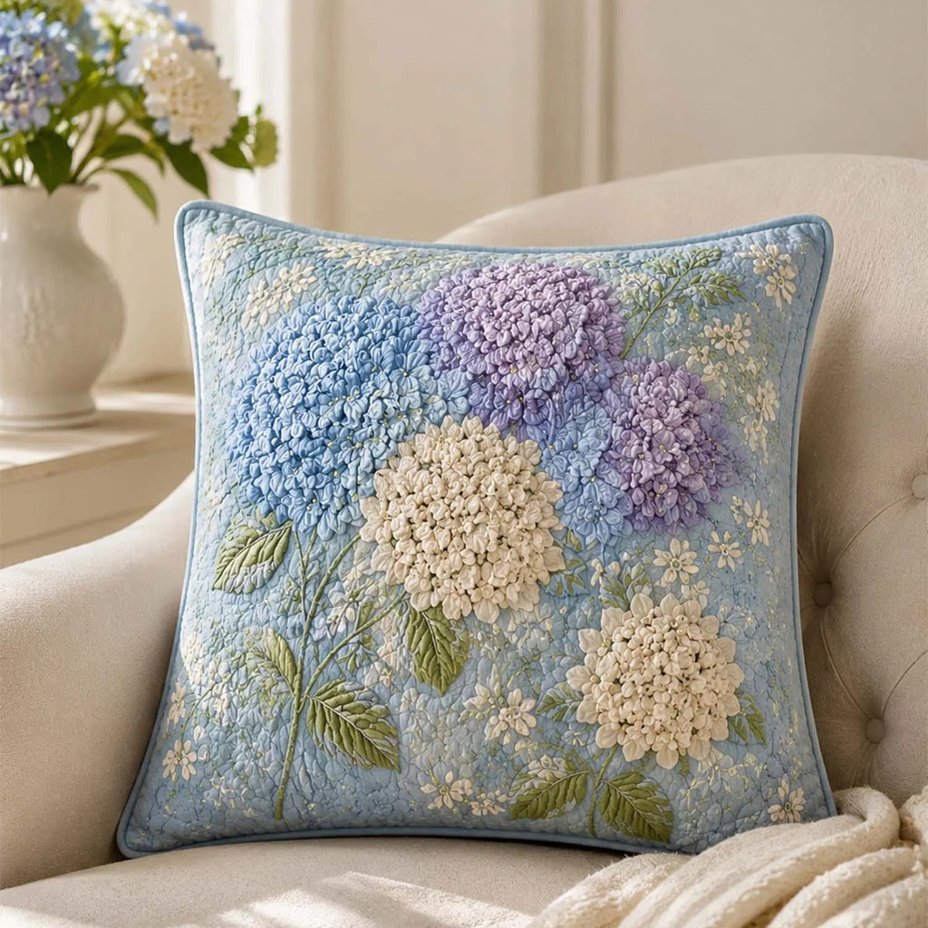 Hydrangea Decorative Quilted Pillow Cover VVCLD04