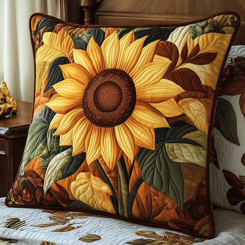 Sunny Blooms Quilted Pillow Cover VVCLD07